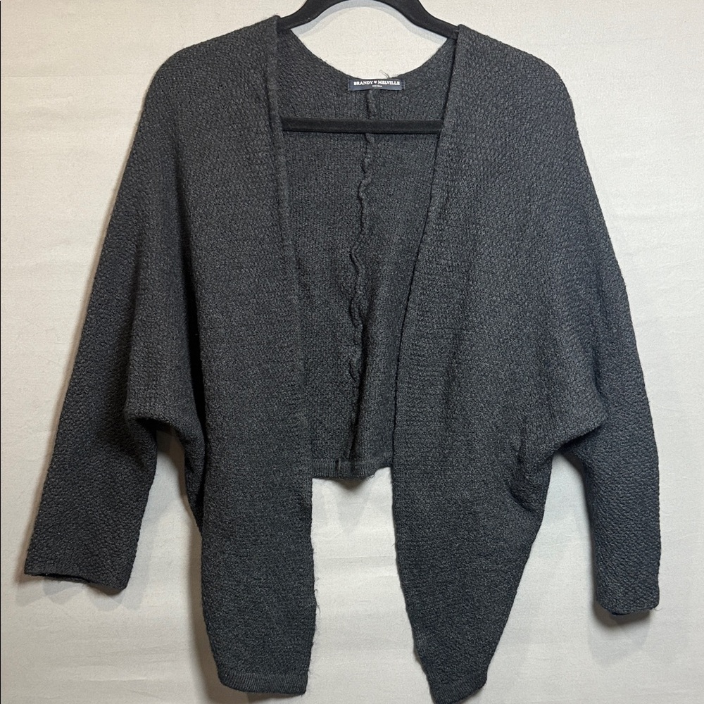 Brandy Melville Oversized Gray Knit Open‎ Cardigan One Size